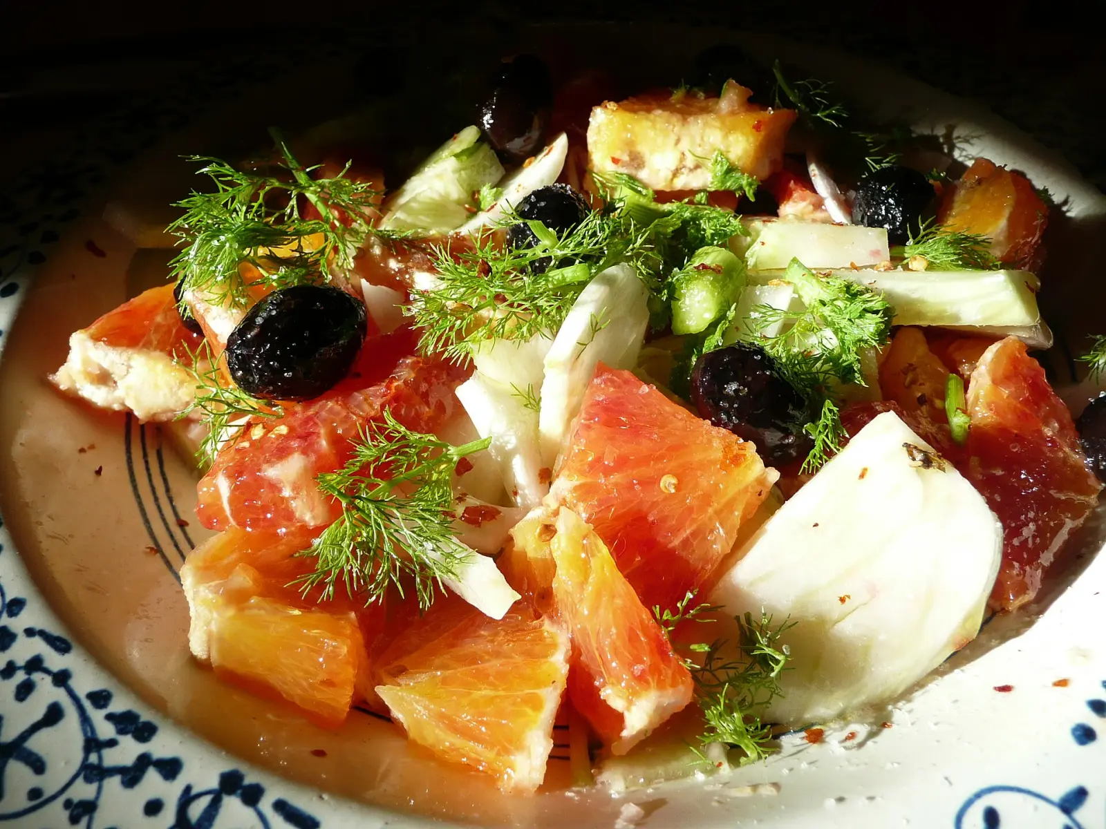 Orange, fennel and olive salad