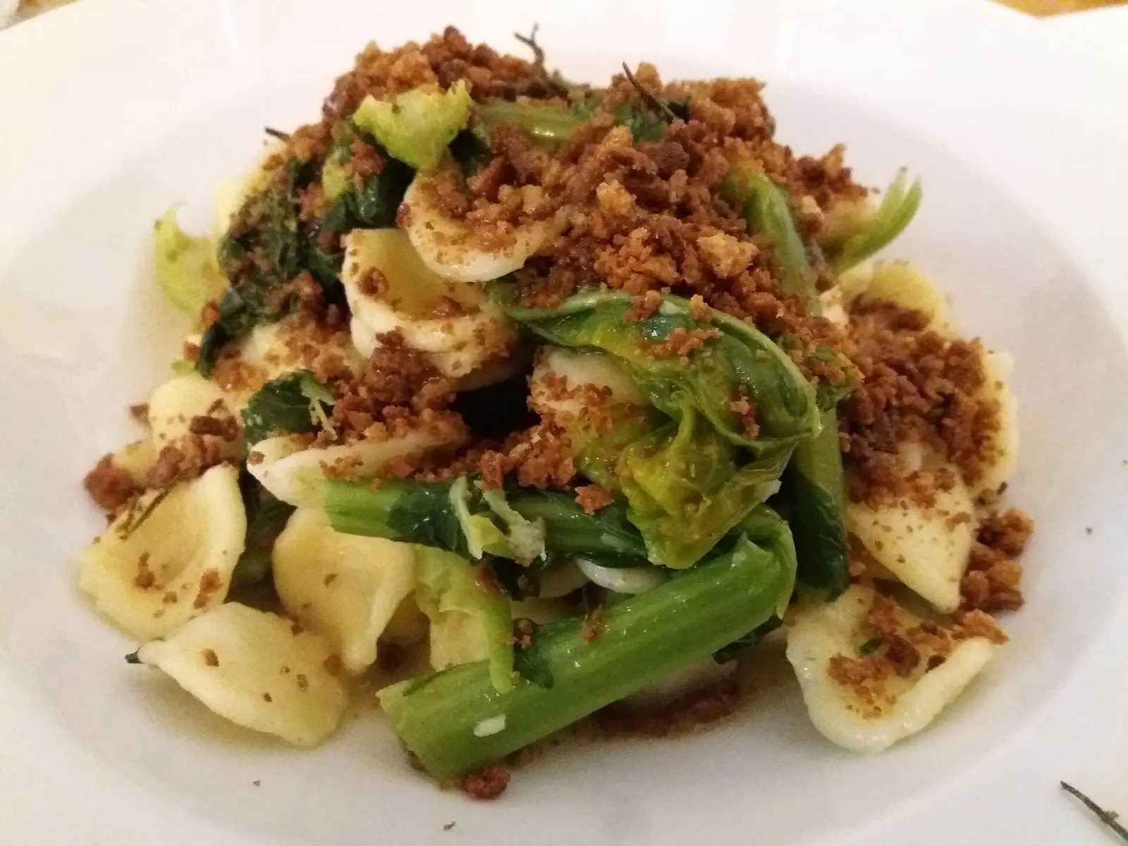 Orecchiette with turnip tops (cime di rapa)